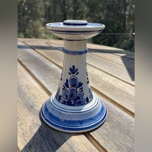 Vintage Delft Blue Authentic Candle Holder- Hand Painted - Holland